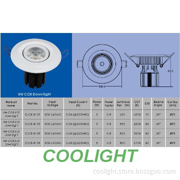 COB downlight 12W 3000K